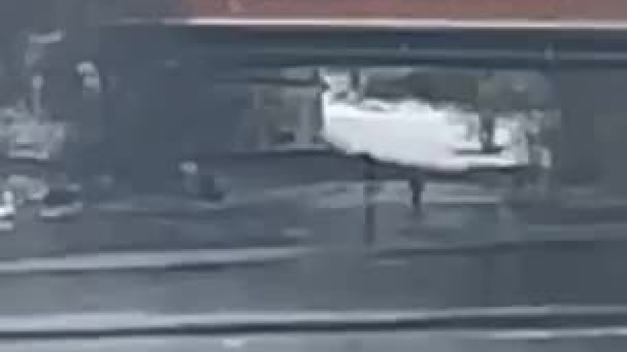 Niebezpieczne zabawy na lodzie pod mostem